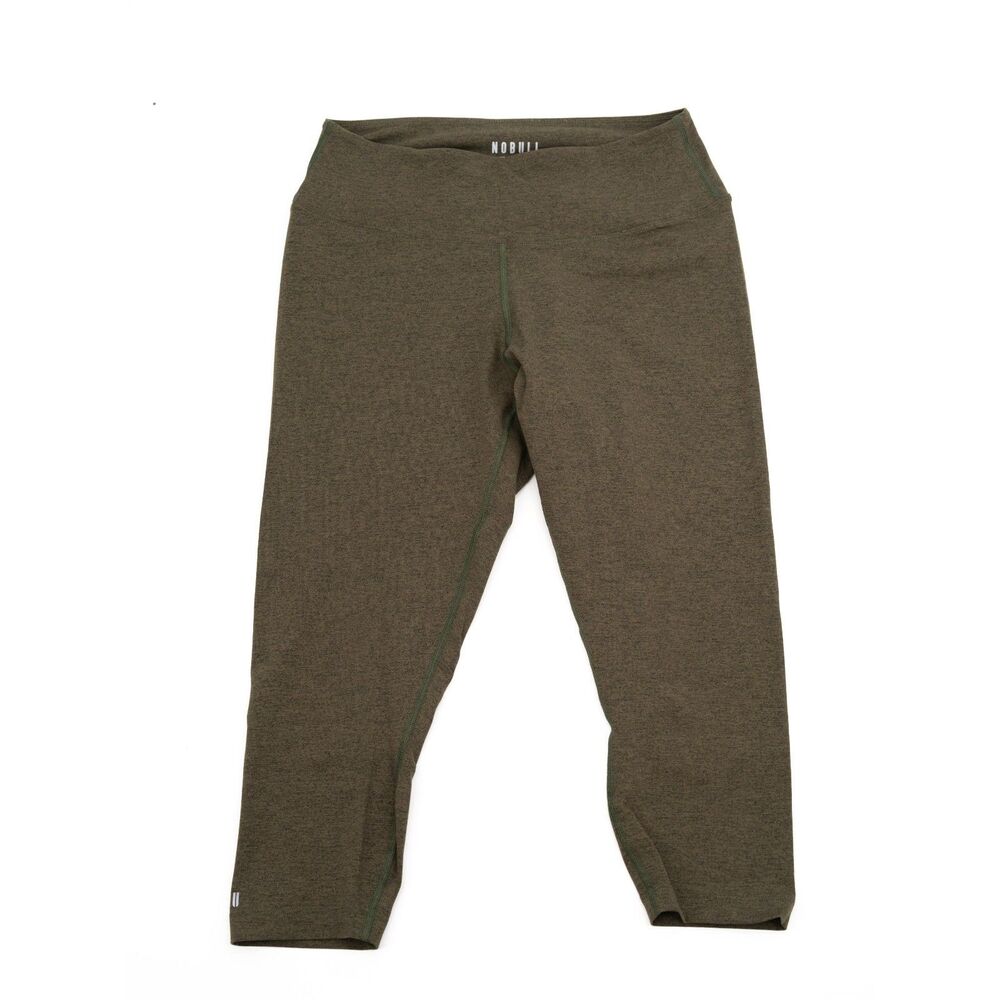 NOBULL Womens L Leggings High Rise Cropped Athletic Pants Green Leggings